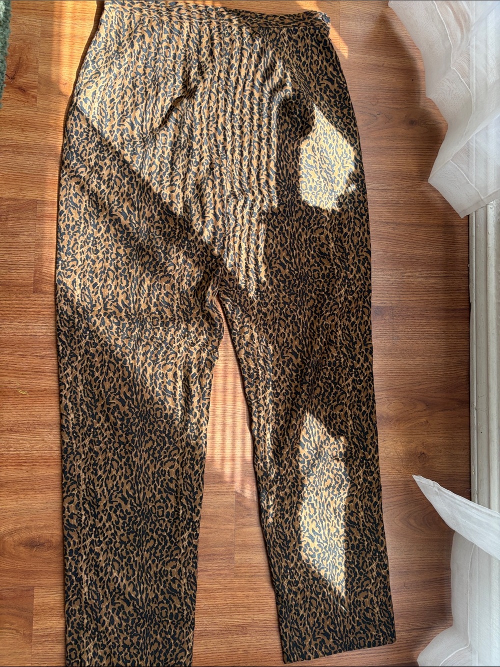 Leopard Print High-Waist slacks - Brown/Black